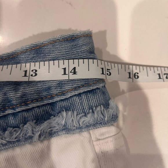 Zara women’s colorblock white denim jean shorts size 4 EUC - Picture 5 of 6